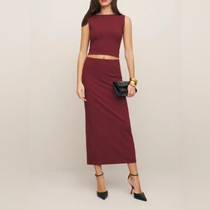 Reformation Elowen knit Two Piece Set Skirt and Tank Size M